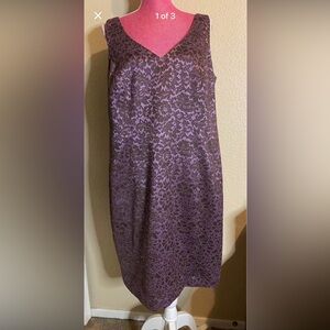Carmen Marc Valvo purple sleeveless Lace Dress